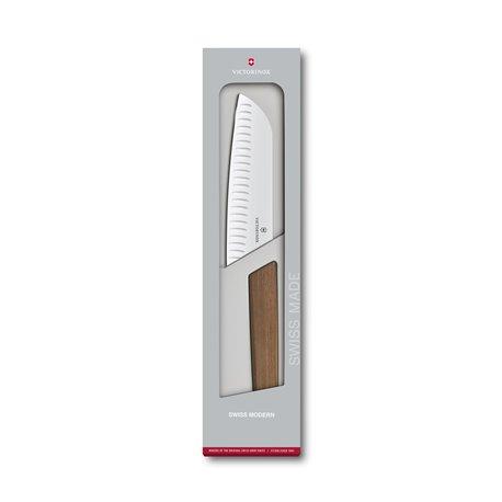 Cuchillo Santoku Swiss Modern madera nogal